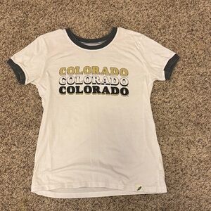 SKO BUFFS! Ladies Colorado Graphic Tee - White, Black, Gold